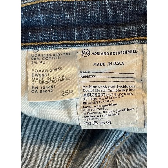 Adriano Goldschmied Womens Jeans Stilt Cigarette Leg BW9681 Cotton Blue Size 25R - Picture 12 of 12